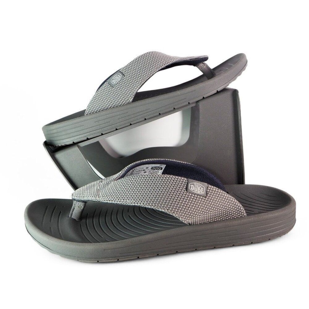 Hey Dude Milo Slip-on‎ Thong Sandals Grey 40125-030 Men's 9 Women's 11